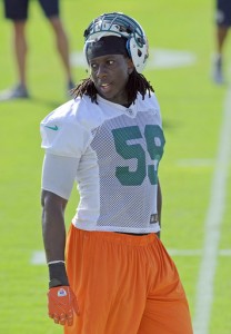 Gary Guyton of the Miami Dolphins