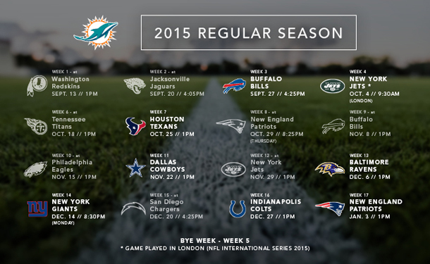 2015 Dolphins Schedule